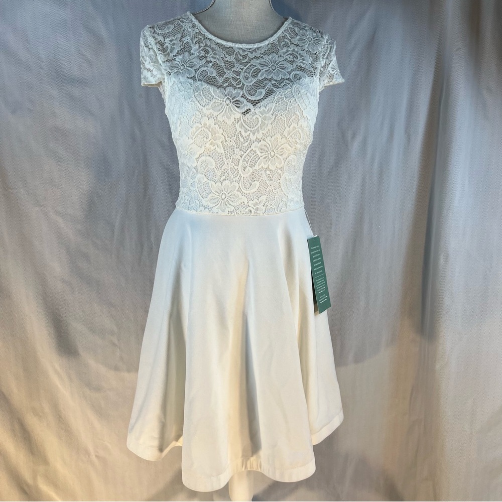 B. Smart White Lace Mini Dress